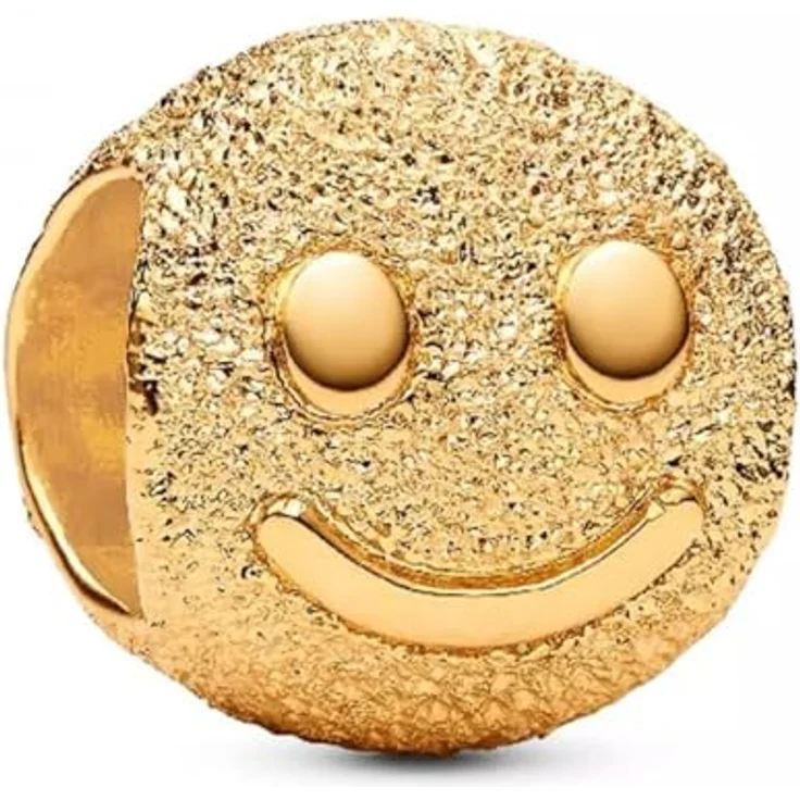 PANDORA Goldfarbener Charm Glückliches Gesicht Mini, Bead im stilvollen Design – Bild 2