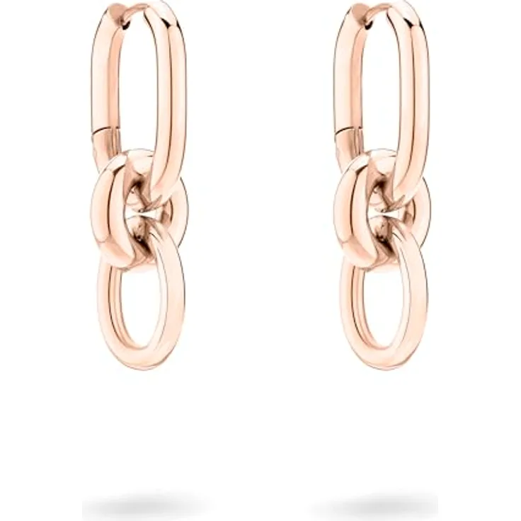 Liebeskind Creolen LJ-1510-E-28, Roségold Edelstahl Ohrringe mit IP-Goldbeschichtung und Klappverschluss