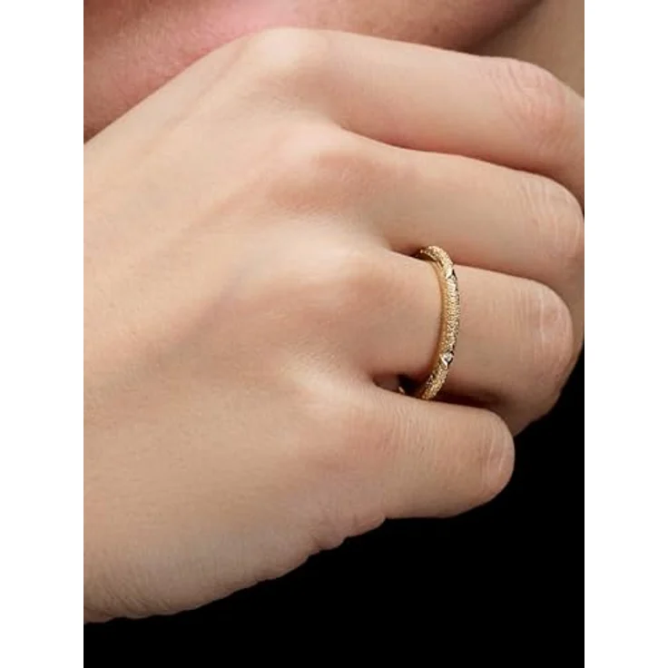 PANDORA 14k Gold-plated Damenring mit klarem Cubic Zirconia, unique metal blend, Modell 163322C01 – Bild 4