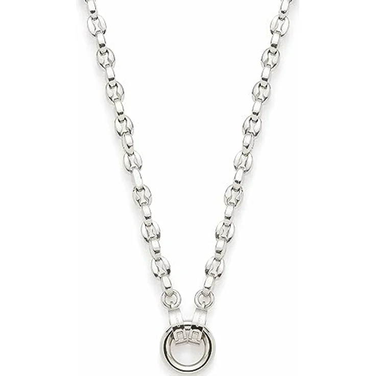 JEWELS BY LEONARDO Clip & Mix Romea Halskette, silberfarbener Edelstahl mit Bohnen-Kettengliedern, 50 cm Länge, individuell erweiterbar, Geschenk Schmuck Damen – Bild 2