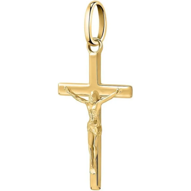 FAVS Kettenanhänger FAVS Damen-Anhänger, 375er Gelbgold, poliertes Kreuz, 2,7 cm Länge