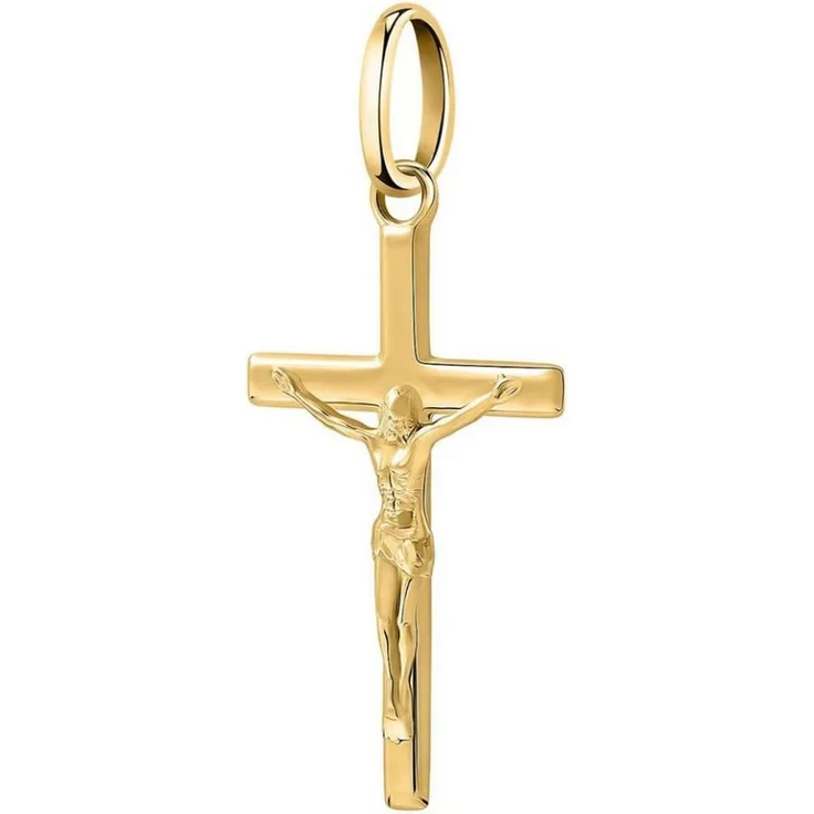 FAVS Kettenanhänger FAVS Damen-Anhänger, 375er Gelbgold, poliertes Kreuz, 2,7 cm Länge