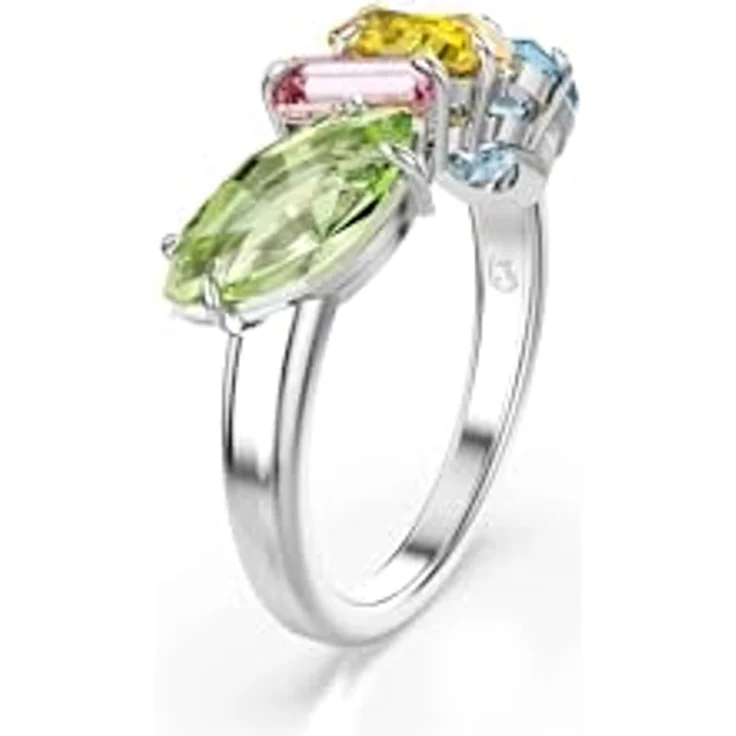 Swarovski Gema Ring, Rhodinierter Damenring mit Mehrfarbigen Kristallen in verschiedenen Schliffen – Bild 2