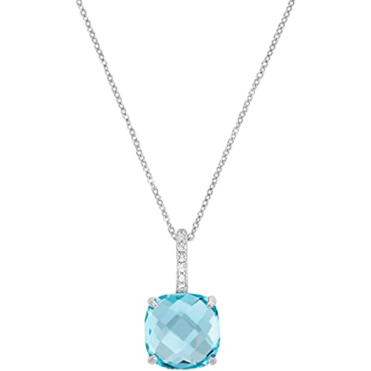 Amor 925 Sterling Silber Kette mit Anhänger für Damen, 45 cm, mit Zirkonia, in Geschenkbox, 9217779