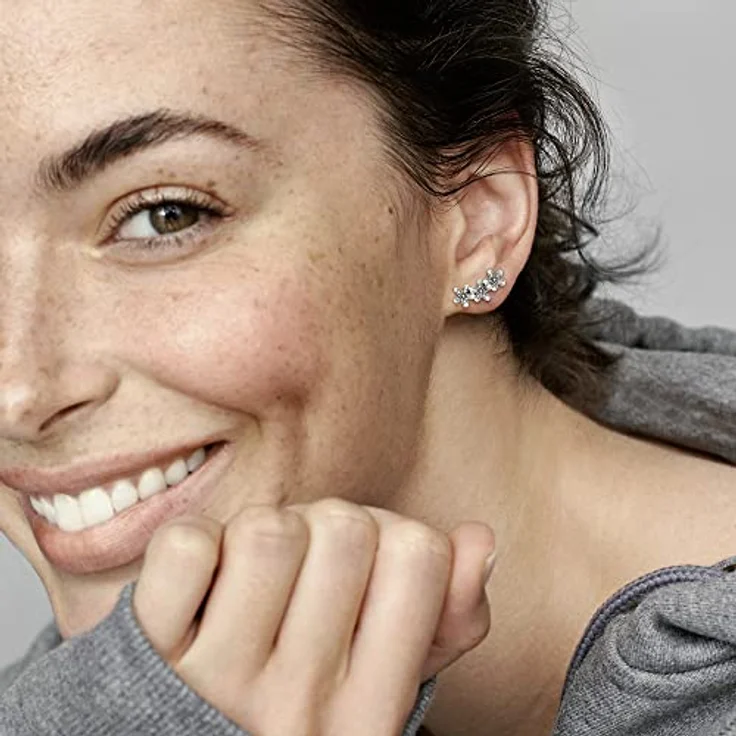 PANDORA Moments Gänseblümchen Ohrstecker, Sterling Silber mit klarem Cubic Zirkonia, für Ohrläppchen fixiert – Bild 3