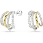 Swarovski Creolen Hyperbola 5689718, Metall-Creolen mit Swarovski-Kristall in strahlendem Weiß