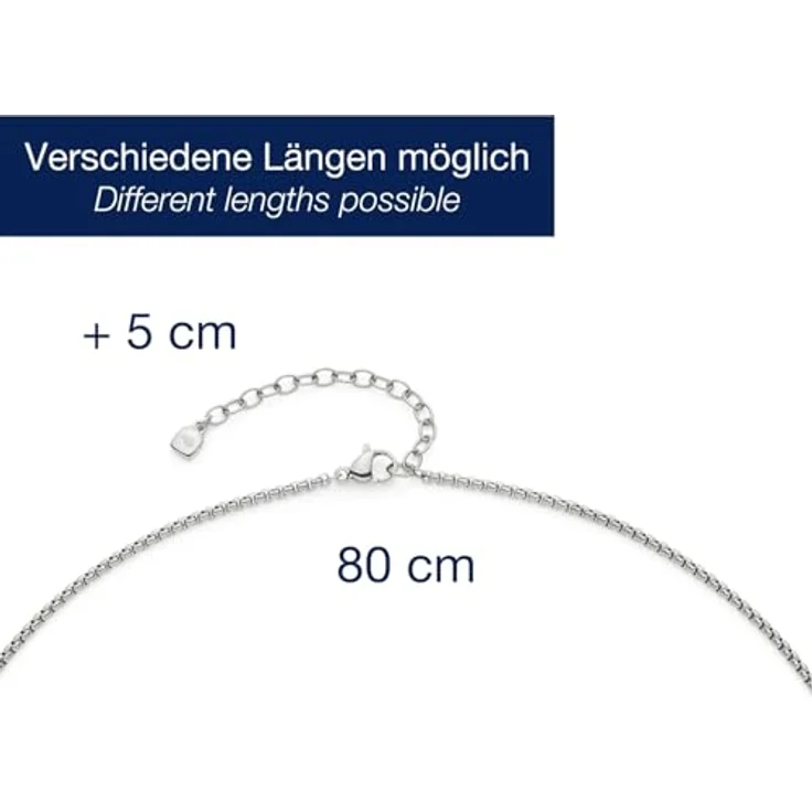 JEWELS BY LEONARDO Halskette Joy, lange Kette aus silberfarbenem Edelstahl mit Labyrinth-Anhänger, Zirkonia Steinchen, weißen Imitationsperlen, Perlmutt und Glas, 80-85 cm Länge – Bild 2