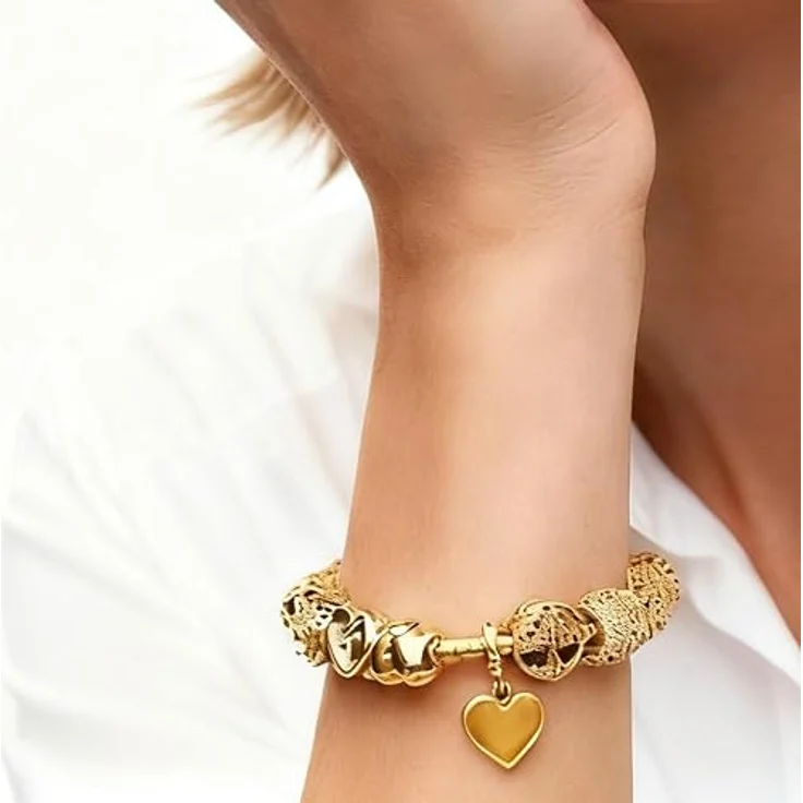 WEIMU Golden Charms 925 Sterling Silber Charm für Armband & Halskette, hypoallergen, geeignet für Pandora & europäische Armbänder – Bild 5