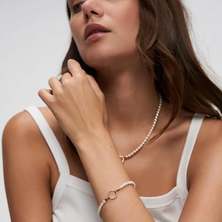 Tamaris Bracelet - Elegantes Armband aus poliertem Edelstahl in Silber - Verstellbare Glasperlenkette bis 18 cm - Wasserfest & hautfreundlich – Bild 4