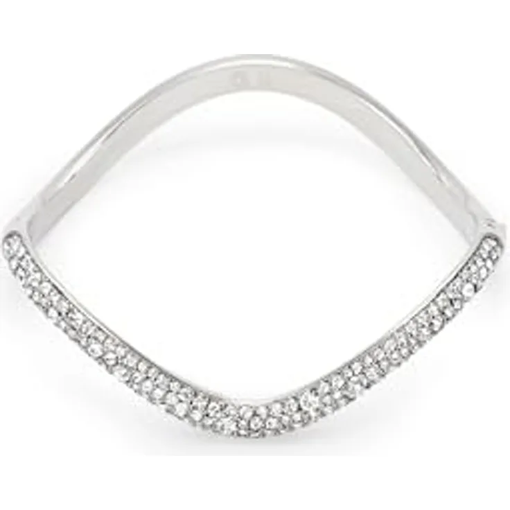 Swarovski Sublima Armreif, Rhodiniertes Armband mit Strahlenden Kristallen im Rundschliff, Weiß