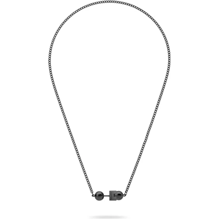 Liebeskind Berlin Damen Halskette LJ-1725-N-43, Edelstahl IP Schwarz, Panzerkette 43 cm mit Steckverschluss – Bild 2
