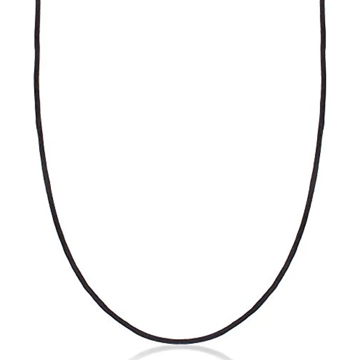 Nenalina Damen Halskette Seidenband schwarz, 2 mm, mit vergoldetem 925 Sterling Silber Karabinerverschluss, 60 cm, für Schmuck Anhänger