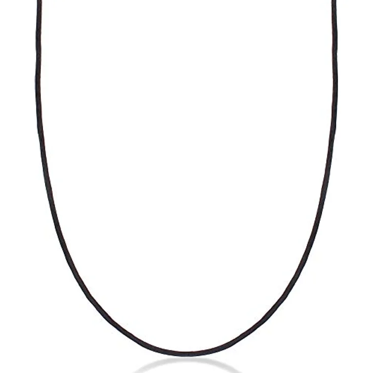 Nenalina Damen Halskette Seidenband schwarz, 2 mm, mit vergoldetem 925 Sterling Silber Karabinerverschluss, 60 cm, für Schmuck Anhänger – Bild 1