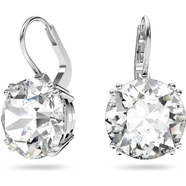 Swarovski Millenia Ohrringe, Rhodinierte Hängeohrringe mit Strahlenden Swarovski Kristallen in Weiß