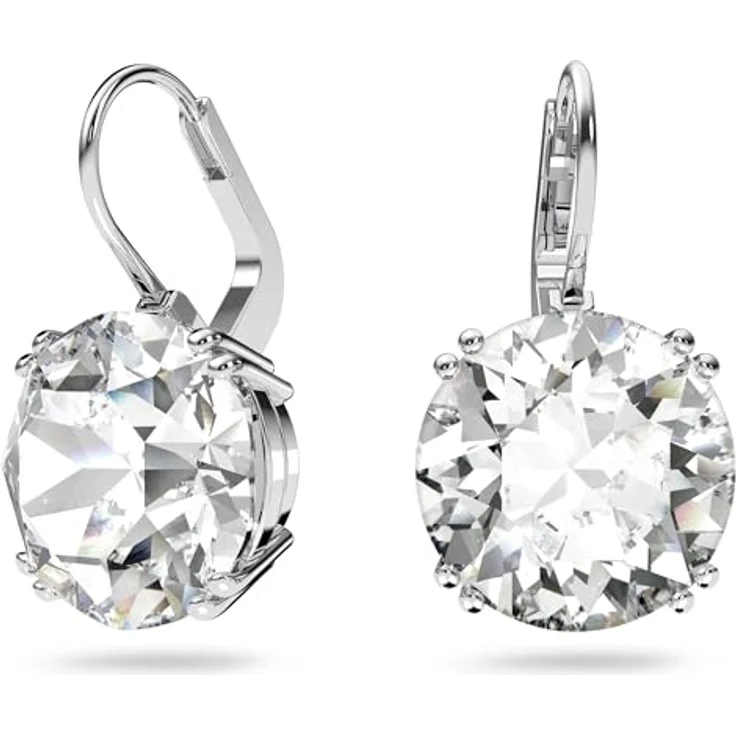 Swarovski Millenia Ohrringe, Rhodinierte Hängeohrringe mit Strahlenden Swarovski Kristallen in Weiß – Bild 1