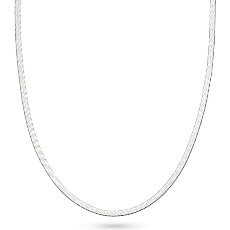 s.Oliver Necklace, elegante Schlangenkette aus poliertem Edelstahl, 45 cm, silber, wasserfest & hautfreundlich – Bild 1