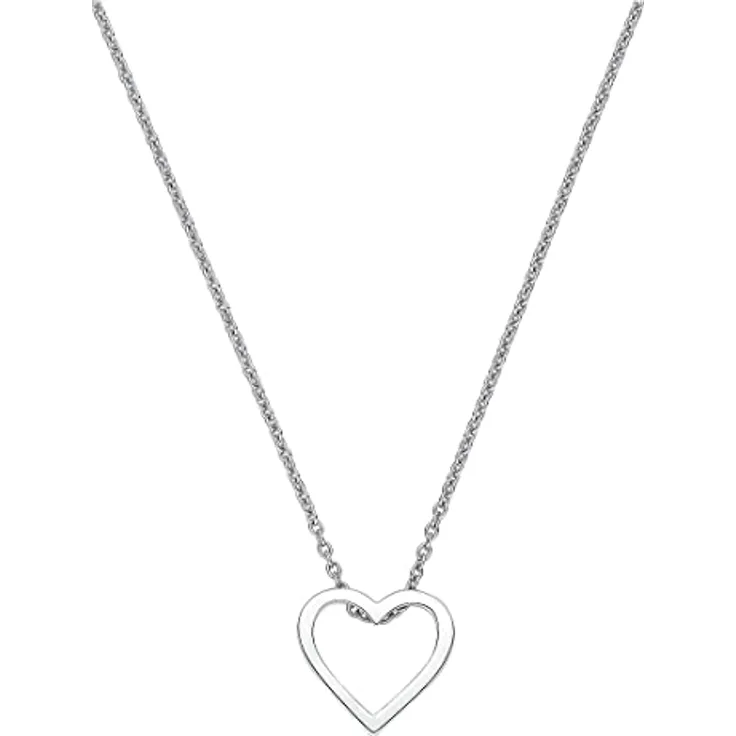 CHRIST Damen-Halskette 375er Weißgold, schlichtes Collier mit Anhänger, 45 cm Länge