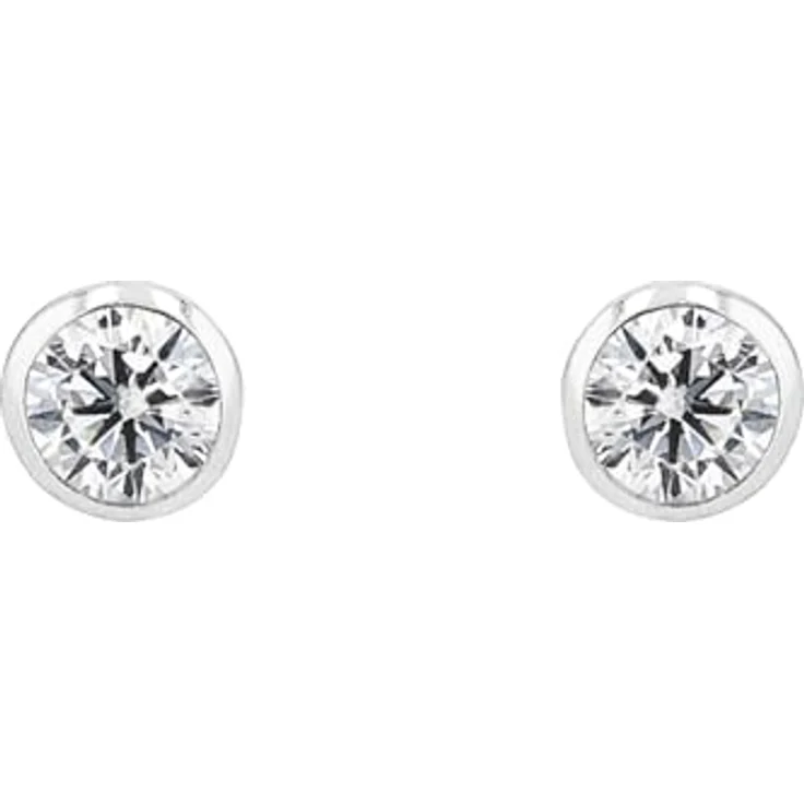 Amor Paar Ohrstecker, 925er Sterling Silber mit rhodiniertem Finish und weißem Zirkonia (synth) – Bild 4