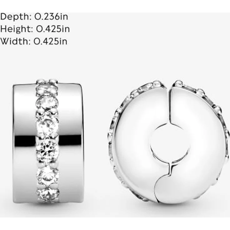 Pandora Charm Timeless Klare Funkelnde Linie Clip 791972CZ, Charm-Anhänger mit funkelnden Details – Bild 7