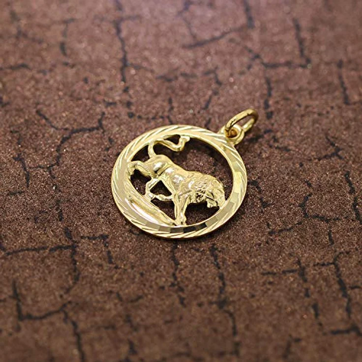 trendor Löwe 333 Gold Anhänger Ø 16 mm, modischer Tierkreiszeichen Anhänger aus Echtgold für Damen und Herren, elegante Geschenkidee – Bild 3