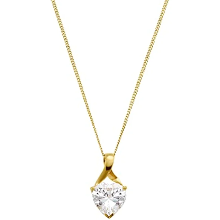 Amor Damen Kette mit Herz-Anhänger, 375/9 Gold, 42 cm, Zirkonia, Geschenkbox – Bild 1