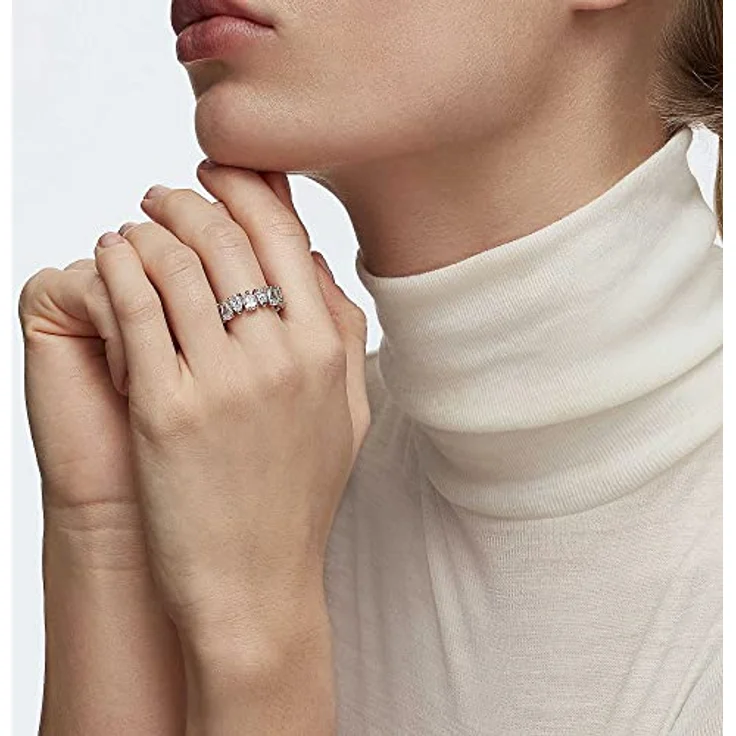 Swarovski Vittore Pear Ring, vergoldeter Damenring aus Modeschmuck mit Swarovski Stein, Roségold, Größe 10 – Bild 3