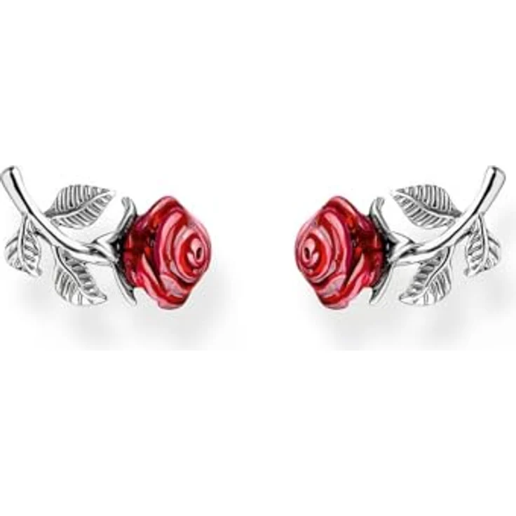 THOMAS SABO Roses Romance Ohrstecker, viktorianisch inspirierte Rosen, rot – Bild 1