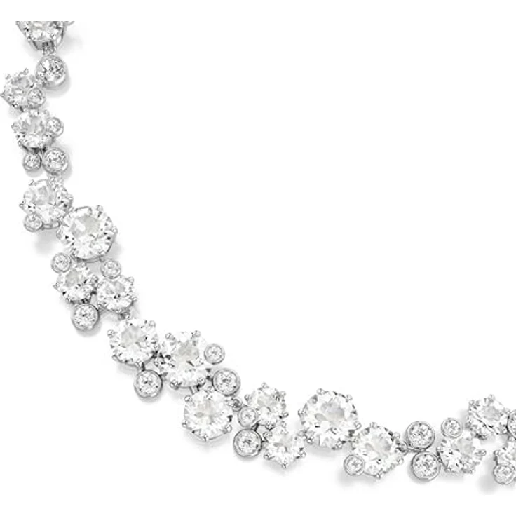 Swarovski Constella: All ard Round CRY/RHS 32, Damen-Halskette aus Silber, Einheitsgröße – Bild 4