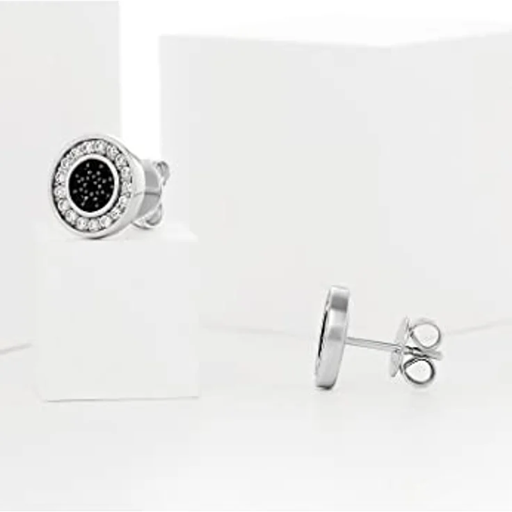 JETTE Ohrstecker ESSENCE 88601548, Silber 925 mit schwarzen Farbsteinen und weißen Zirkonia – Bild 3