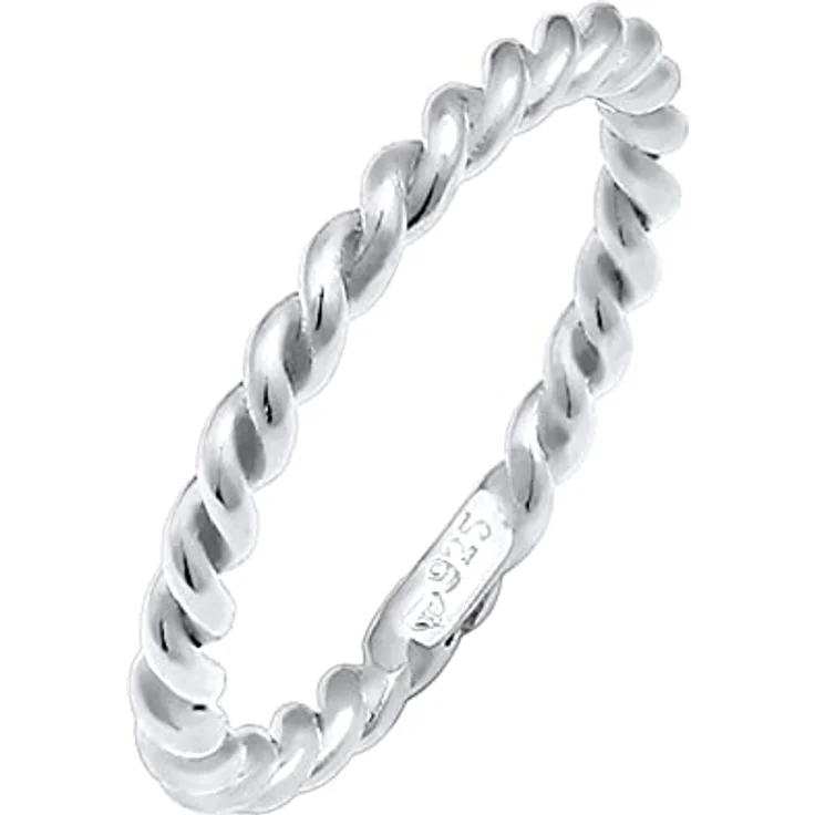 Nenalina Damenring Silber 925, polierter Kordelring mit hochglanzpolierter Oberfläche, ideal als Geschenk – Bild 2