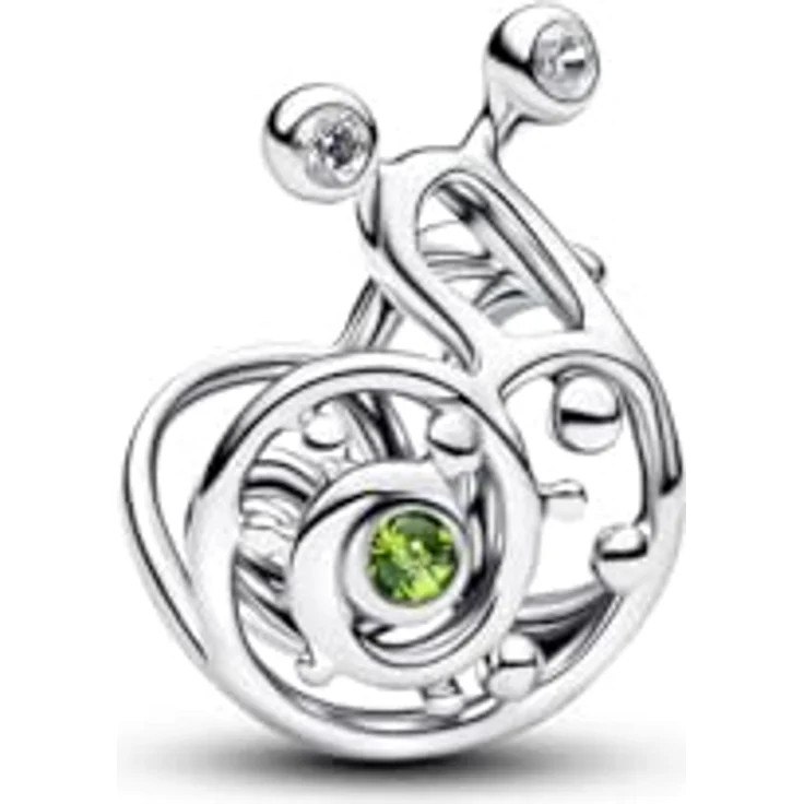 PANDORA Charm Schnecke offen gearbeitet, 925 Sterling Silber mit Cubic Zirkonia und Kristall, filigraner Tier Anhänger, kompatibel mit Moments, 794557C01 – Bild 1