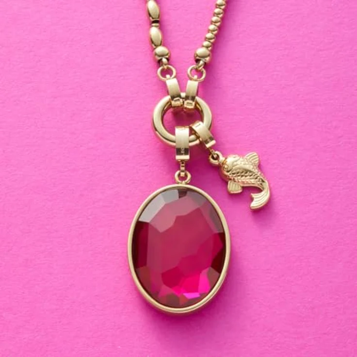 JEWELS BY LEONARDO Anhänger Clip & Mix Jamira, goldfarbener Edelstahl mit großem pinken Glaskristall, Clip M (4,8 mm Ø), Schmuck Geschenk für Frauen – Bild 3