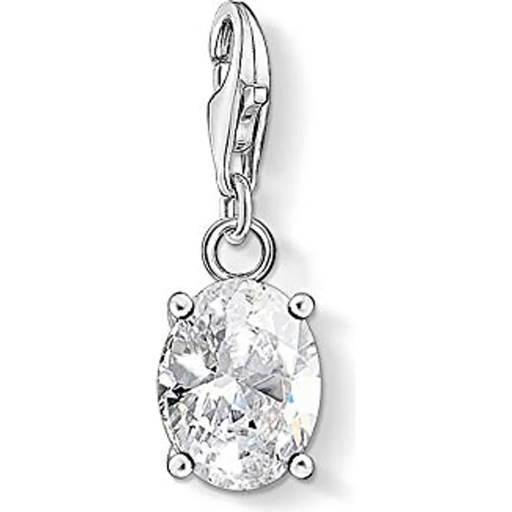 Thomas Sabo Clasp Charm 925 Sterling Silber 1847-051-14, eleganter Charm-Anhänger mit Karabinerhaken für Bettelarmbänder und Ketten