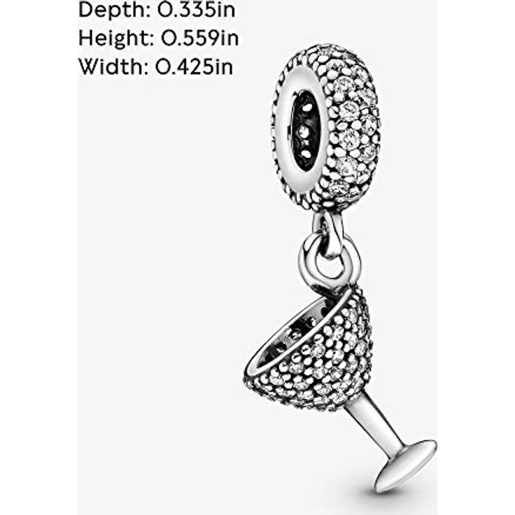 PANDORA Damen-Bead Cocktail-Night, 925 Silber mit weißen Zirkonia, kompatibel mit Pandora Moments Armbändern – Bild 5