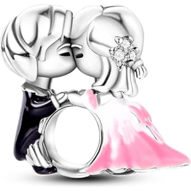 TINSLO Charm Anhänger Damen 925 Sterling Silber mit Zirkonia-Steinen, kompatibel mit Pandora Armbändern und Halsketten, für Frauen und Mädchen, romantisches Geschenk – Bild 1