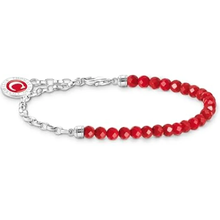 THOMAS SABO Charm-Armband imit. Malachit mit gravierbarem Charmista Coin, schwarz-grün