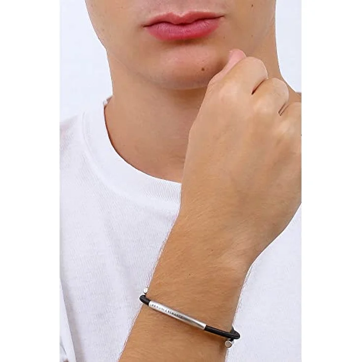 Armani Exchange Armband AXG0041040, Edelstahlarmband für Männer, Silber, 40mm x 5mm x 5mm, Zugverschluss, Geschenkbox – Bild 2
