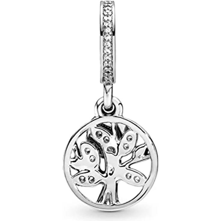 PANDORA Moments "Familienbaum" Anhänger, handgefertigter Sterling-Silber Bead mit 14 Karat Golddetails und "family"-Prägung – Bild 2