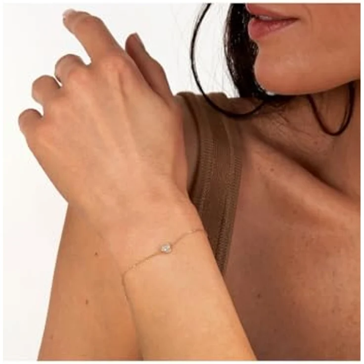 FAVS Damen-Armband 375er Gelbgold mit 17 Zirkonia, One Size – Bild 3