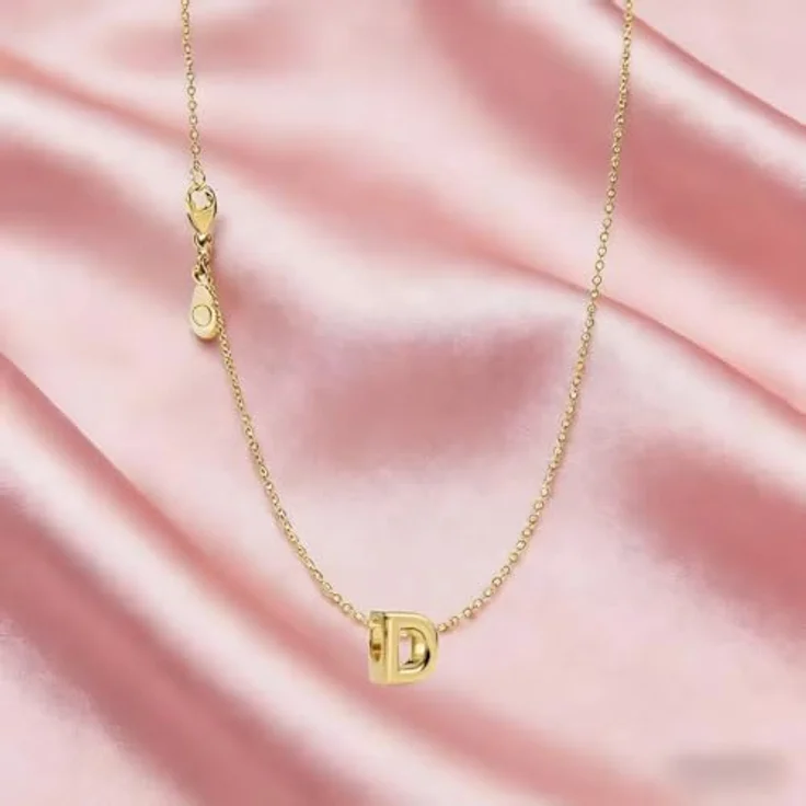 WEIMU Buchstaben Charms Silber 925, Gold Charms Anhänger, kompatibel mit europäischen Armbändern und Halsketten für Frauen, 8,8 mm × 4,6 mm – Bild 5
