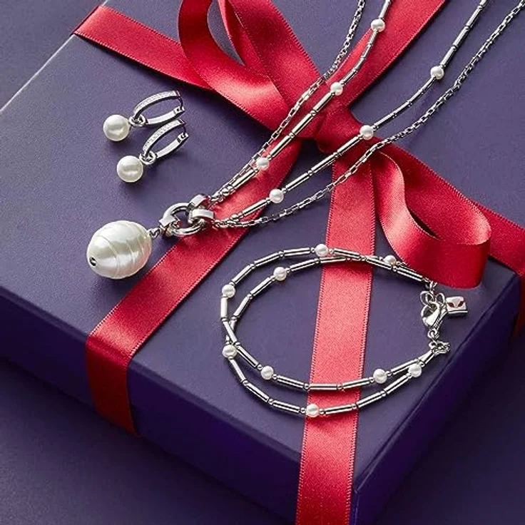 JEWELS BY LEONARDO Armband Mirella, doppelreihige Arm-Kette aus silberfarbenem Edelstahl mit Süßwasserperlen, Länge 18,5-20,5 cm, ideales Schmuck Geschenk für Damen – Bild 5