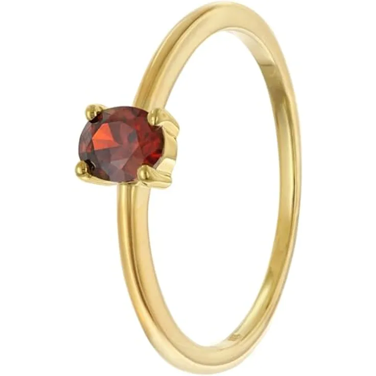 trendor Damenring 333 Gold (8k), Ovaler Zirkonia Granatrot, elegantes Schmuckstück, Ringgröße 56/17,8, hochwertige Geschenkidee