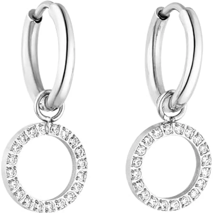 PURELEI® Closed Glow Ohrringe (Silber) – Wasserfeste Damenohrringe aus Edelstahl mit 1,4 cm Durchmesser – Hochwertiger Modeschmuck für individuellen Stil