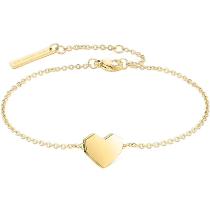 Liebeskind Berlin Armband LJ-1479-B-21, Edelstahl IP Gold mit Herz-Anhänger, 21 cm – Bild 1
