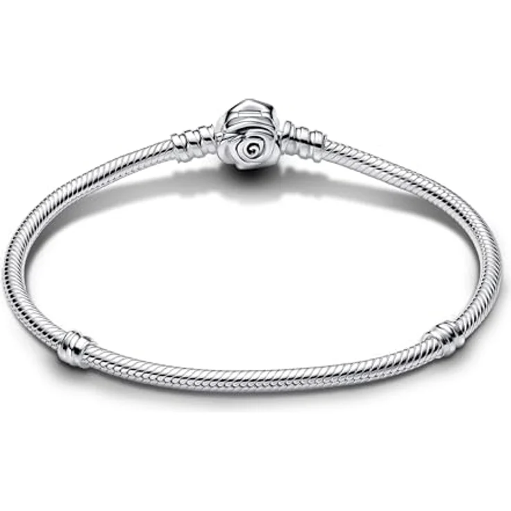 Pandora Moments Halskette ohne Anhänger, Silber 925 mit verbundenen Herzen, 45 cm, verstellbar auf 38 und 42 cm, Karabiner-Verschluss – Bild 4