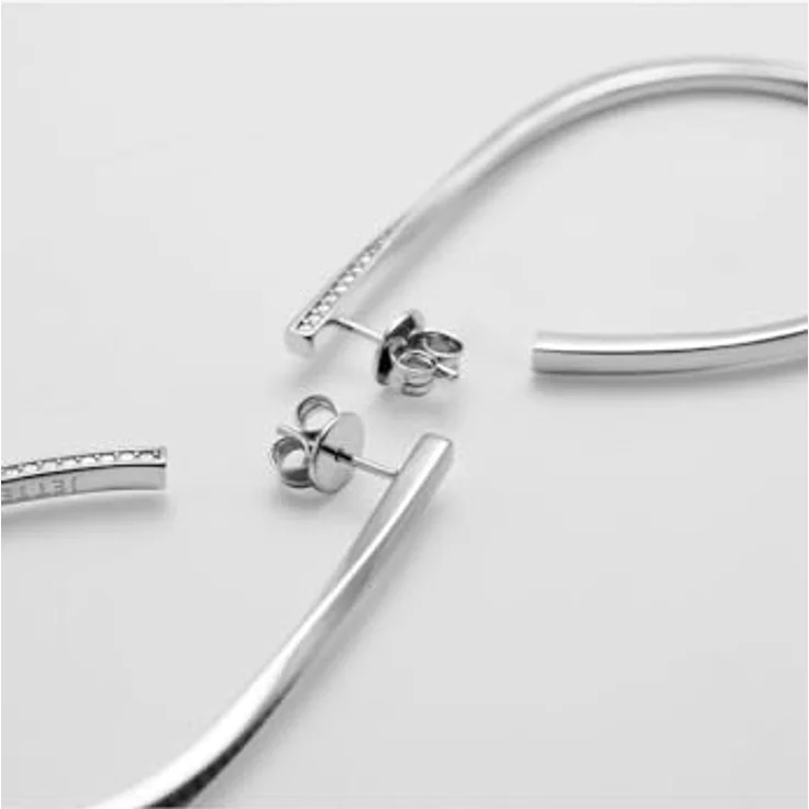 JETTE Damen-Ohrhänger 925er Silber mit recyceltem Zirkonia, One Size, Silber 32029960 – Bild 4