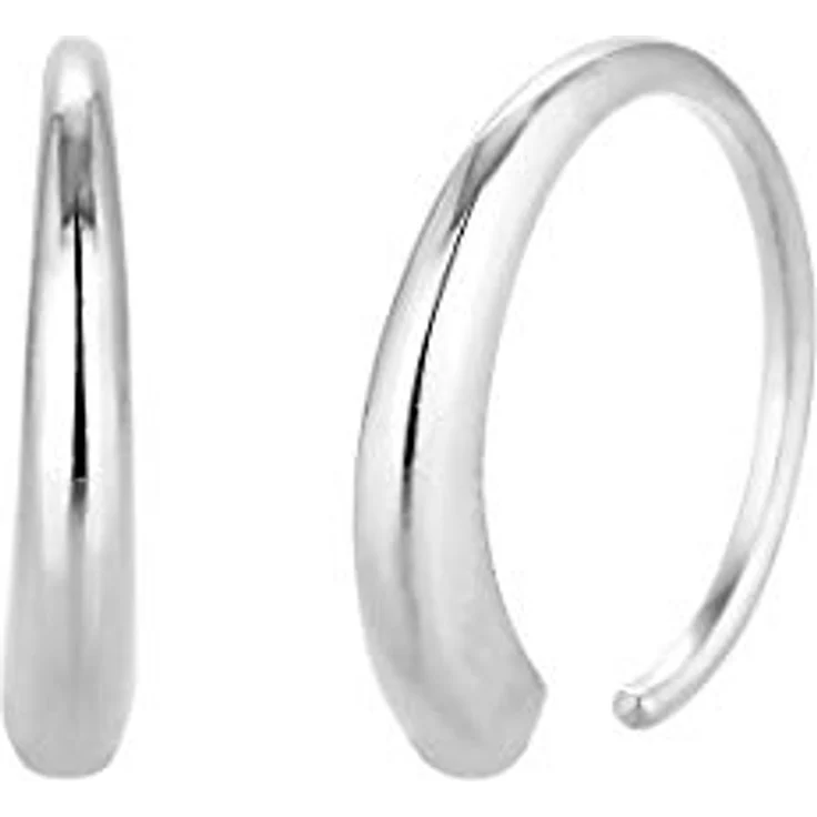 Elli Ohrringe Damen Creolen Geo Basic Offen, 925 Sterling Silber, handgefertigter Echtschmuck, anlaufgeschützt, hochglanzpoliert – Bild 2