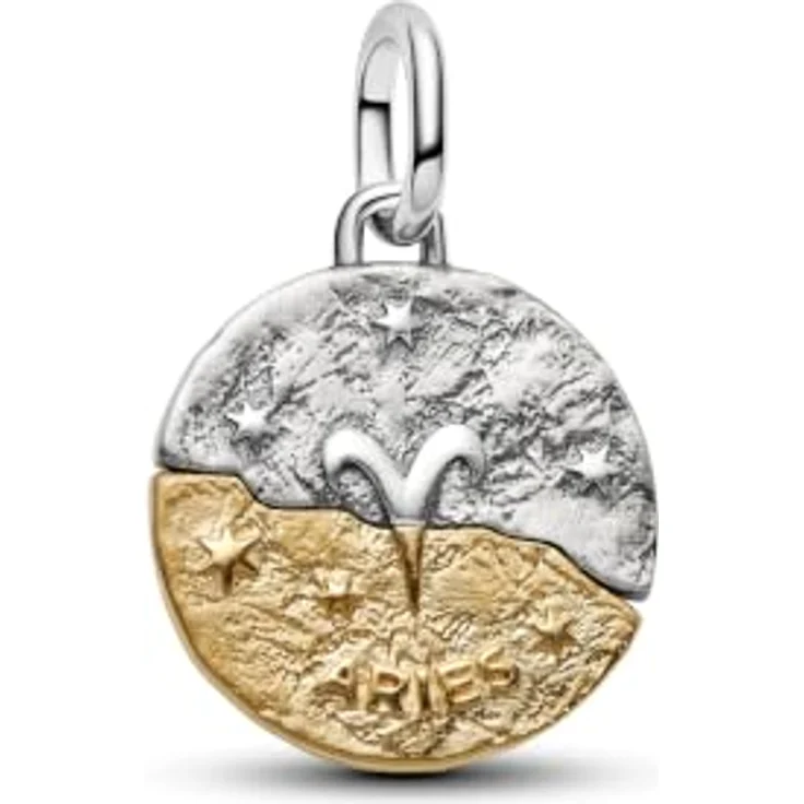 Pandora Charm Sternzeichen Widder 764993C01, Silber und Gelbgold, Zirkonia, 16 mm – Bild 2
