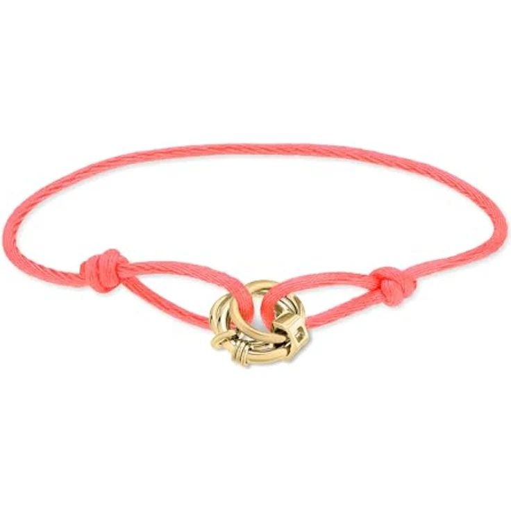 Liebeskind Berlin Stoffarmband LJ-1646-B-21, Edelstahl-Anhänger in IP Gold, Größe 21 cm, Zugverschluss – Bild 1