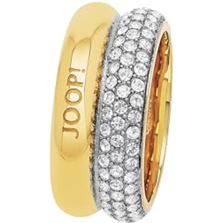 JOOP! Damenring Edelstahl Bicolor mit 123 Zirkonia Steinen, 10 mm breit, in Geschenkbox – Bild 5